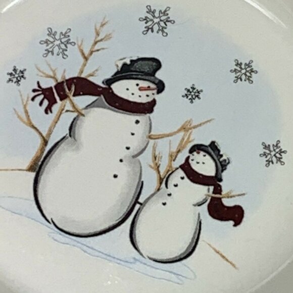 Royal Seasons Snowman Bowl Lot Soup Cereal Red Winter Christmas Holiday 4 pc - Picture 3 of 5